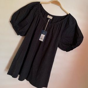 Universal Thread Black Peasant Top XS NWT